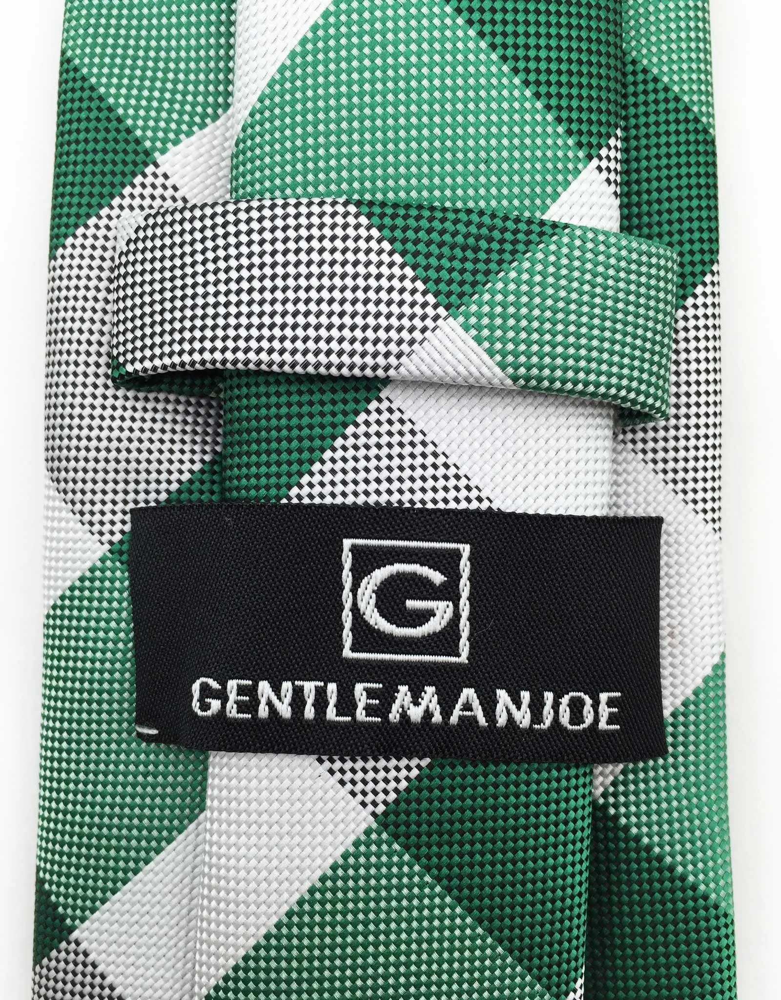 Green and White Plaid Tie