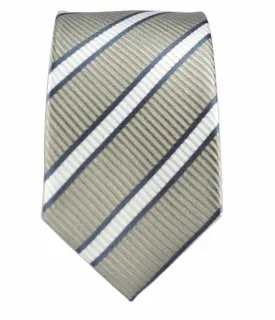 Grey Striped Boys Silk Tie by Paul Malone