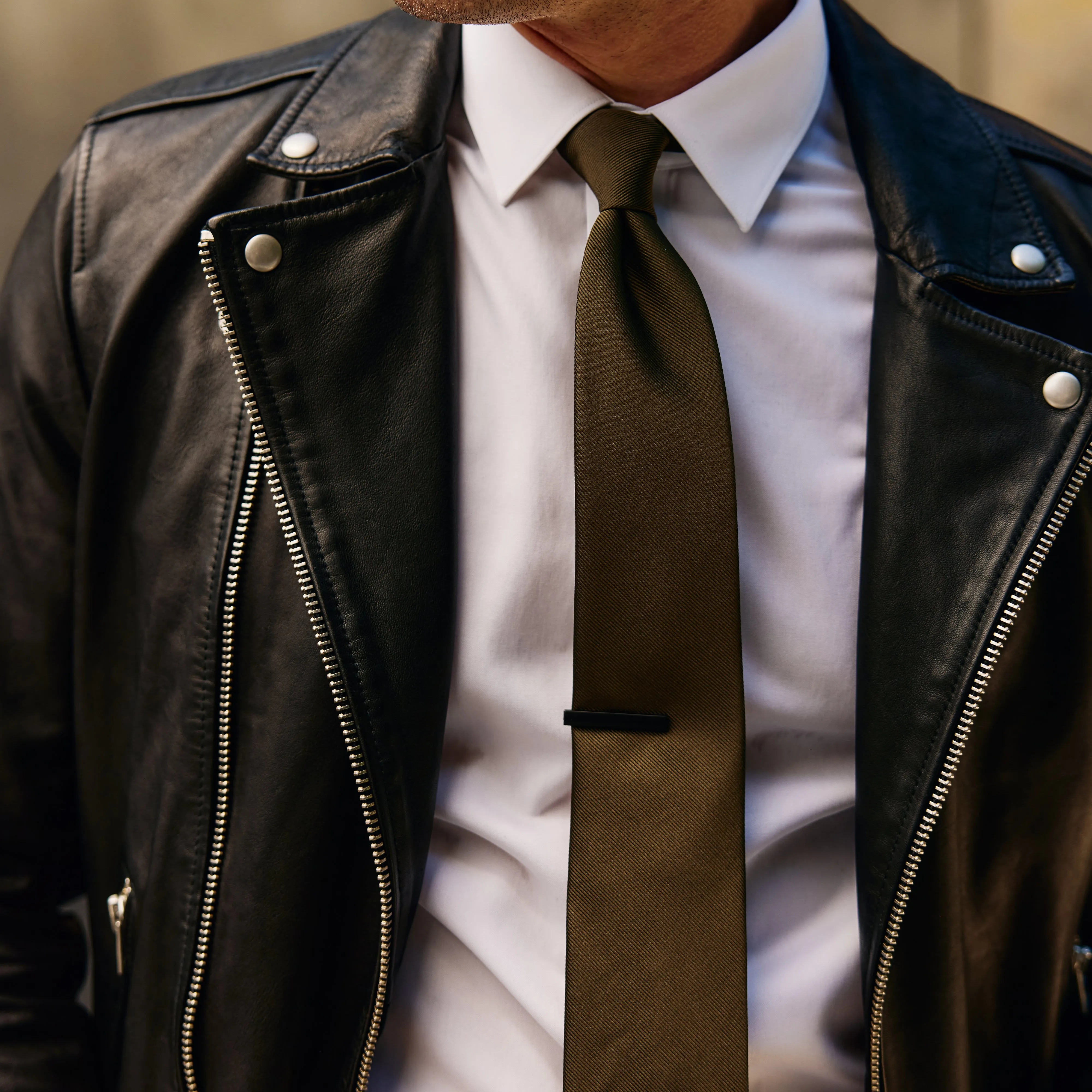 Grosgrain Solid Deep Olive Tie