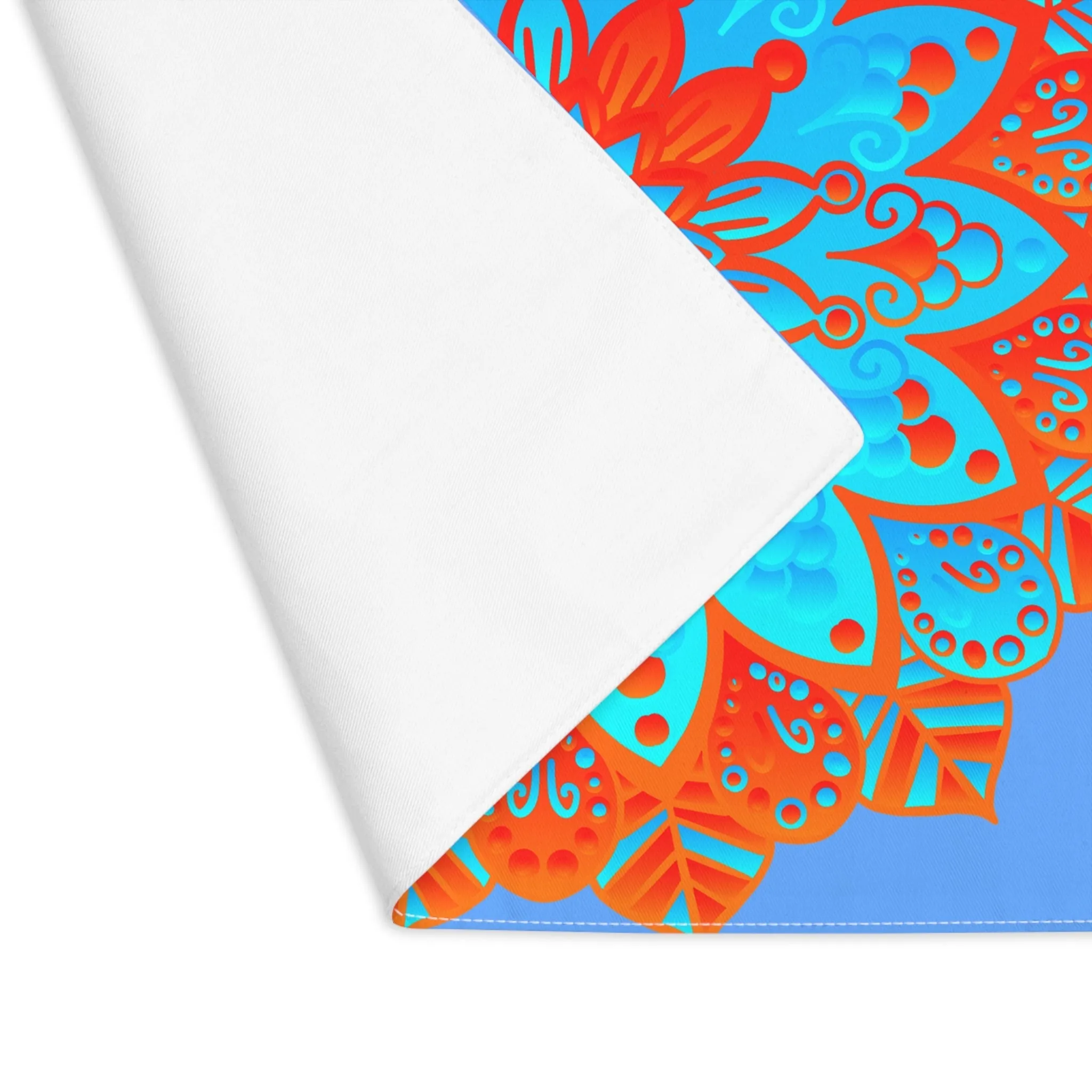 Hand Drawn Mandala Art Placemat - Blue-Orange - 1pc