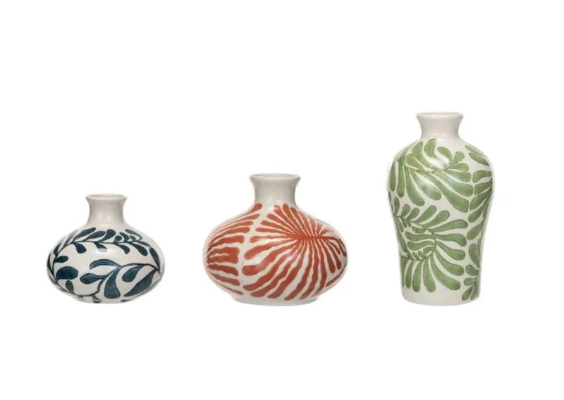 Hand Painted Stoneware Vases