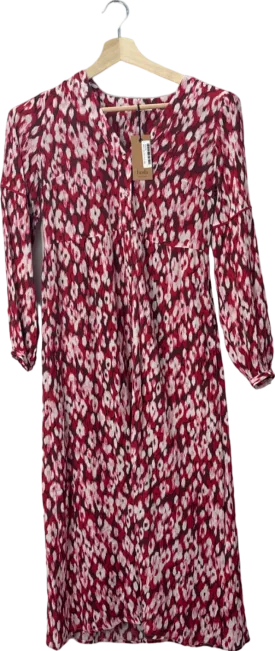 Hush Red Jinni Midi Dress Ikat Floral Red UK Size 4