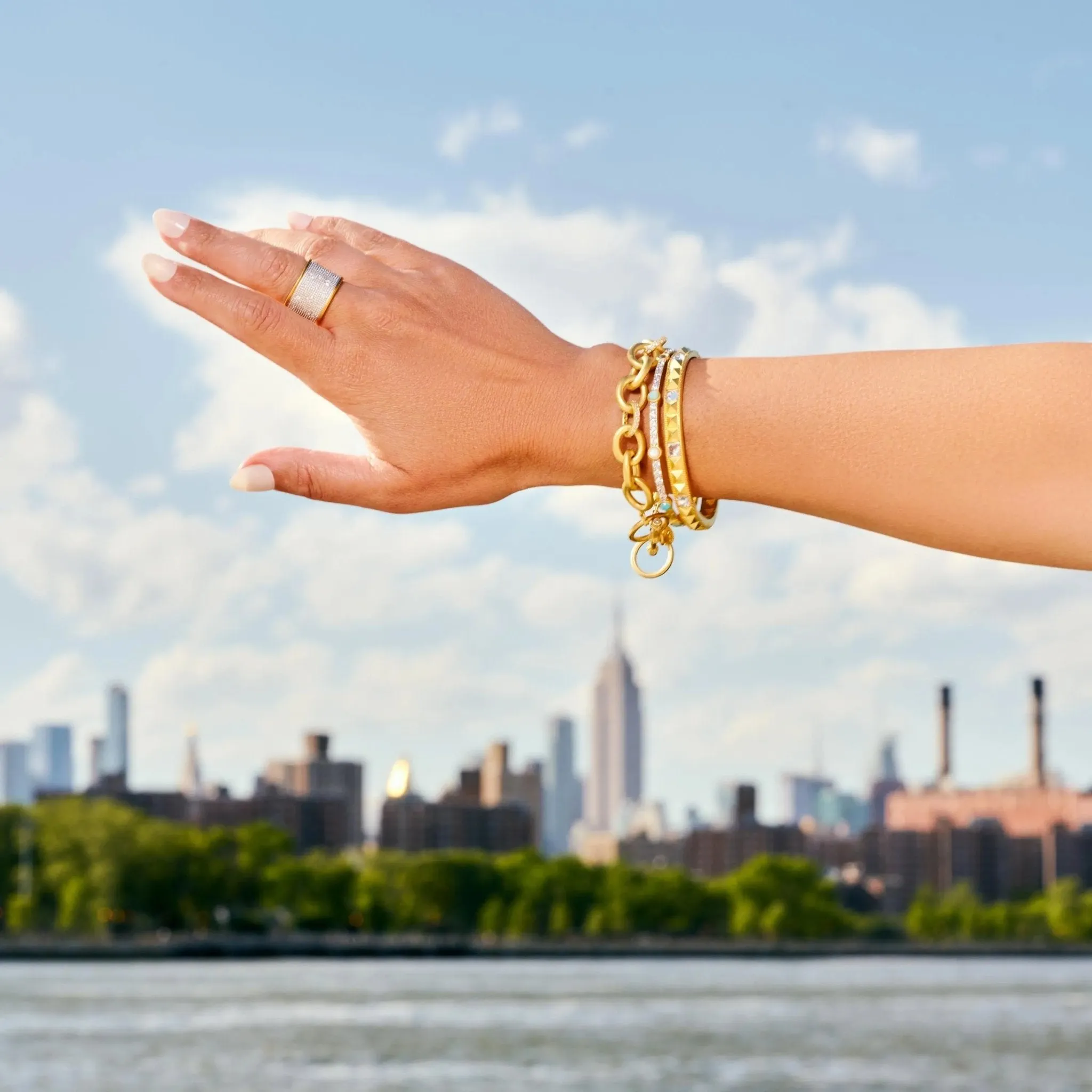 Illuminated Coast Wide Band Ring