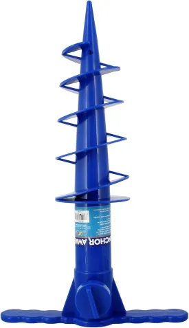 JGR Copa Beach Umbrella Anchor Sand Auger and Fishing Pole Sand Anchor (Blue)