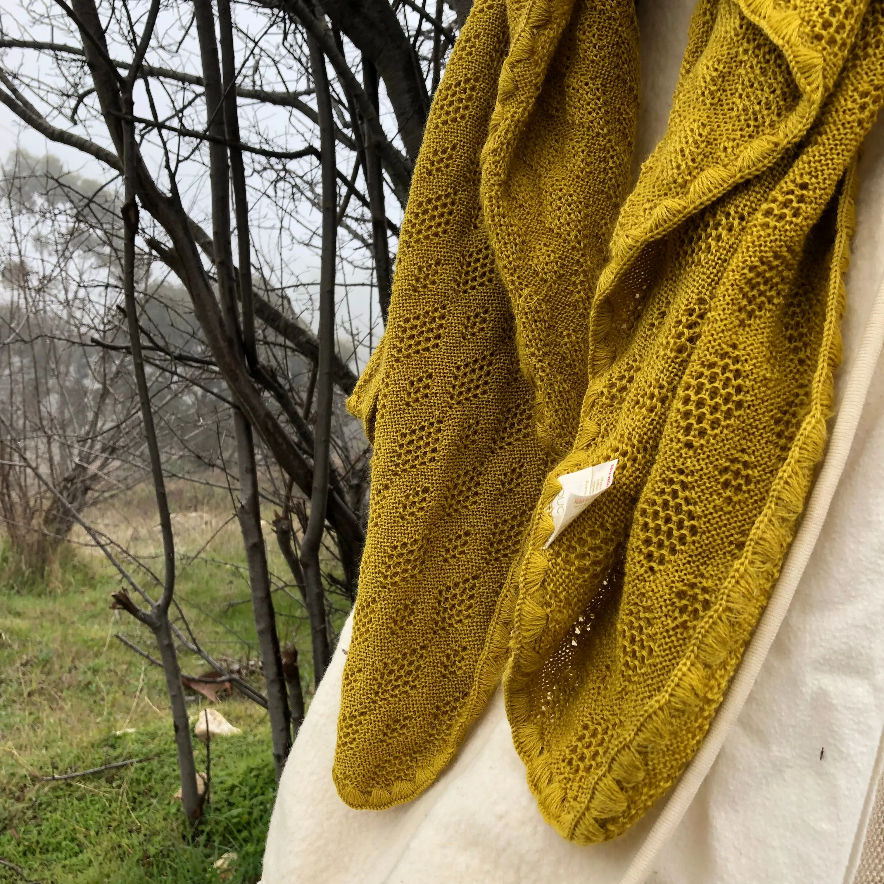 Knitted Baby Blanket in Organic Merino Wool - Caramel (100x80cm)