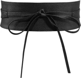 Lace-up Waist Belt Faux Leather Corset Belt Tie Wrap Bowknot Waistband for Women
