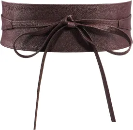 Lace-up Waist Belt Faux Leather Corset Belt Tie Wrap Bowknot Waistband for Women