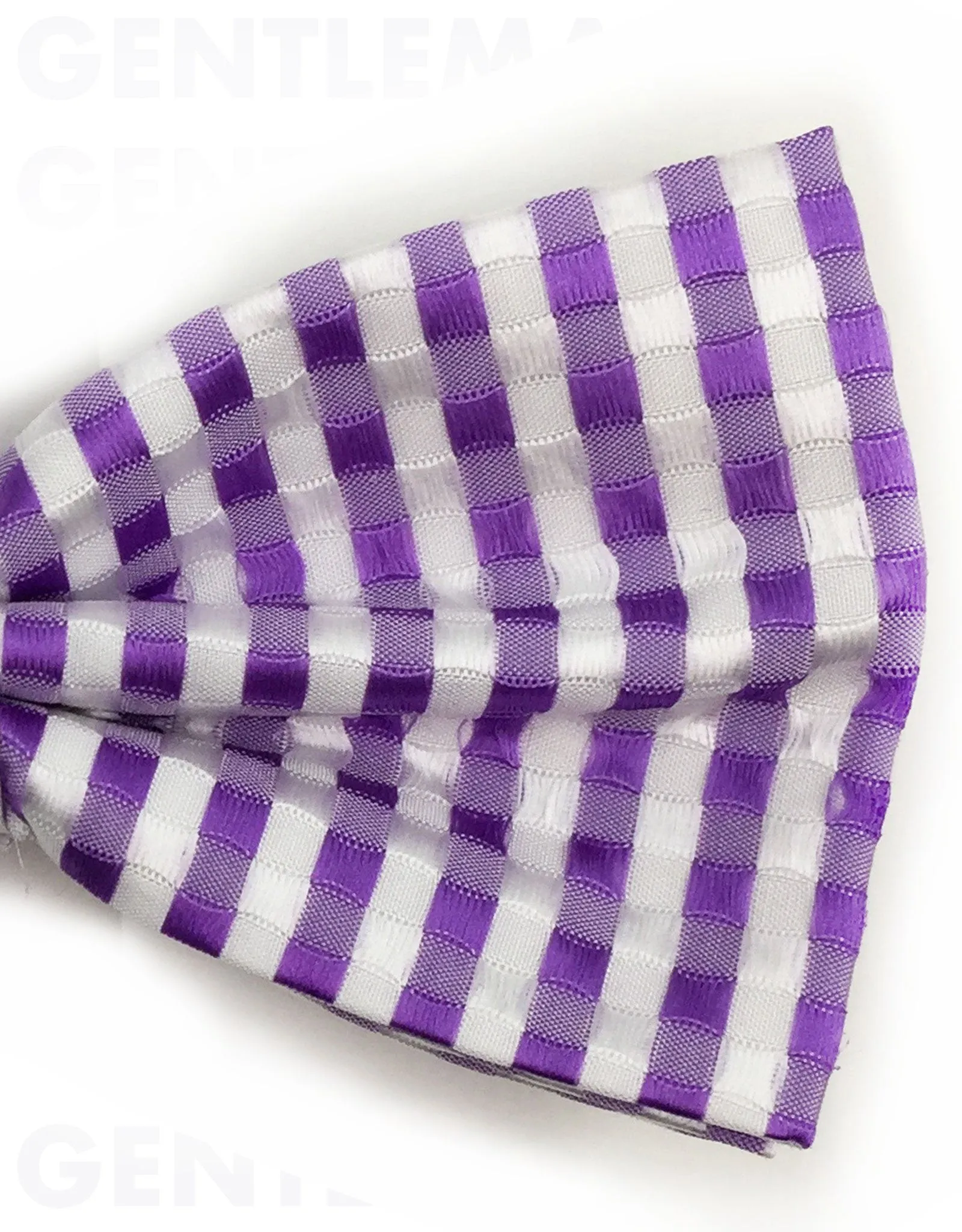 Lavender and White Gingham Bow Tie