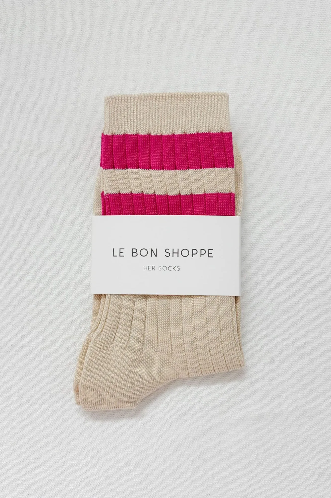 Le Bon Shoppe Her Varsity Magenta Socks