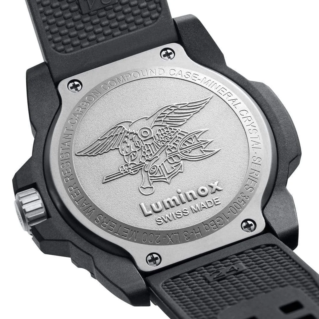 Luminox Navy SEAL CARBONOX Black Dial Black Rubber Strap Date Divers Quartz Mens Watch XS.3501.F