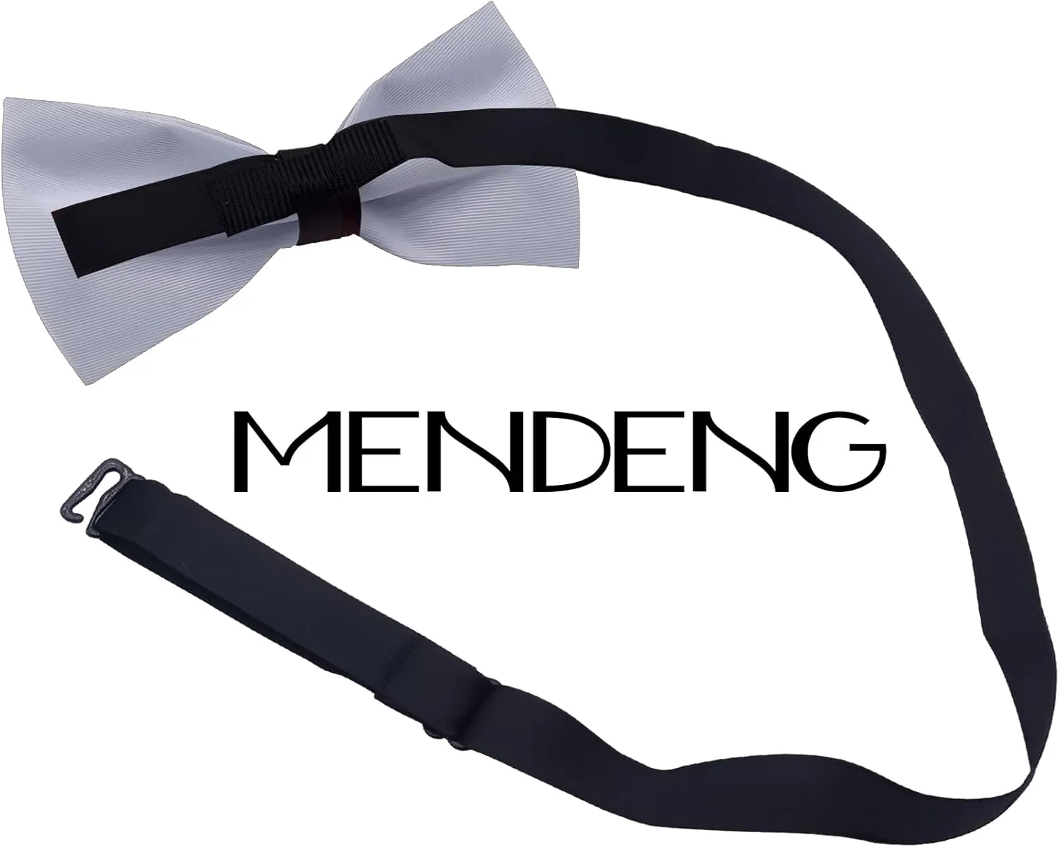 MENDENG Men's Metal Gold Bow Ties for Men Women PU Leather Satin Formal Bowtie