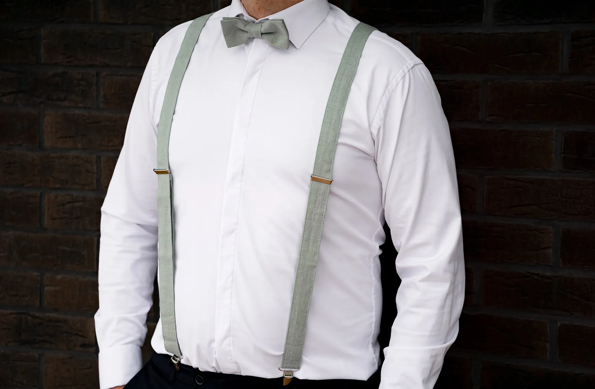Mens Bow tie in Dusty Pink Linen
