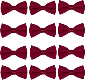 Men's Bow Tie Wholesale 12 Pack Pre-Tied Formal Tuxedo Bowties Wedding Solid Ties