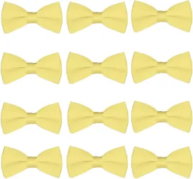 Men's Bow Tie Wholesale 12 Pack Pre-Tied Formal Tuxedo Bowties Wedding Solid Ties