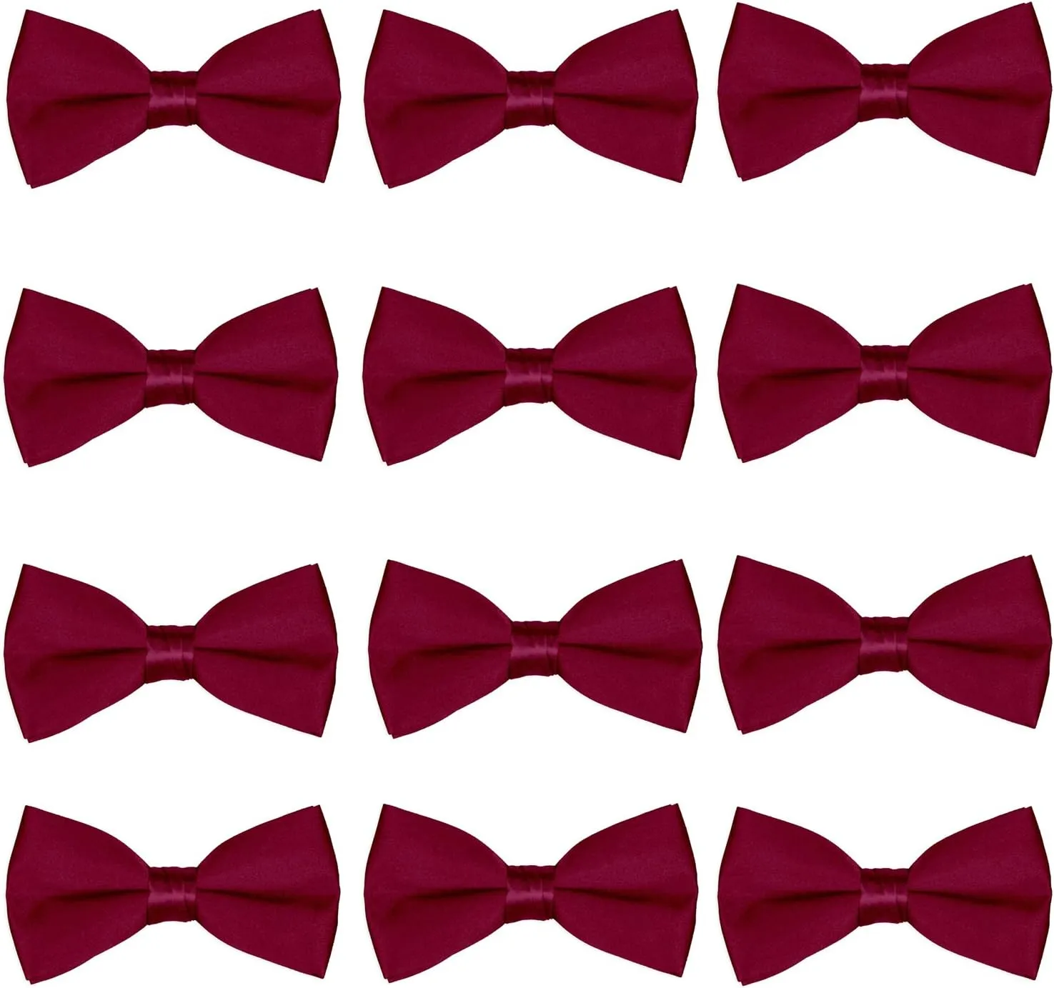 Men's Bow Tie Wholesale 12 Pack Pre-Tied Formal Tuxedo Bowties Wedding Solid Ties