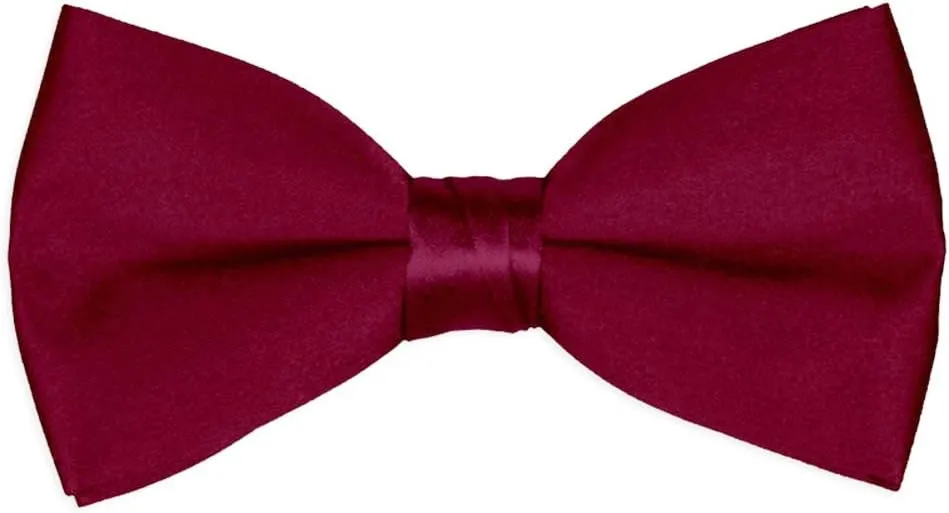 Men's Bow Tie Wholesale 12 Pack Pre-Tied Formal Tuxedo Bowties Wedding Solid Ties