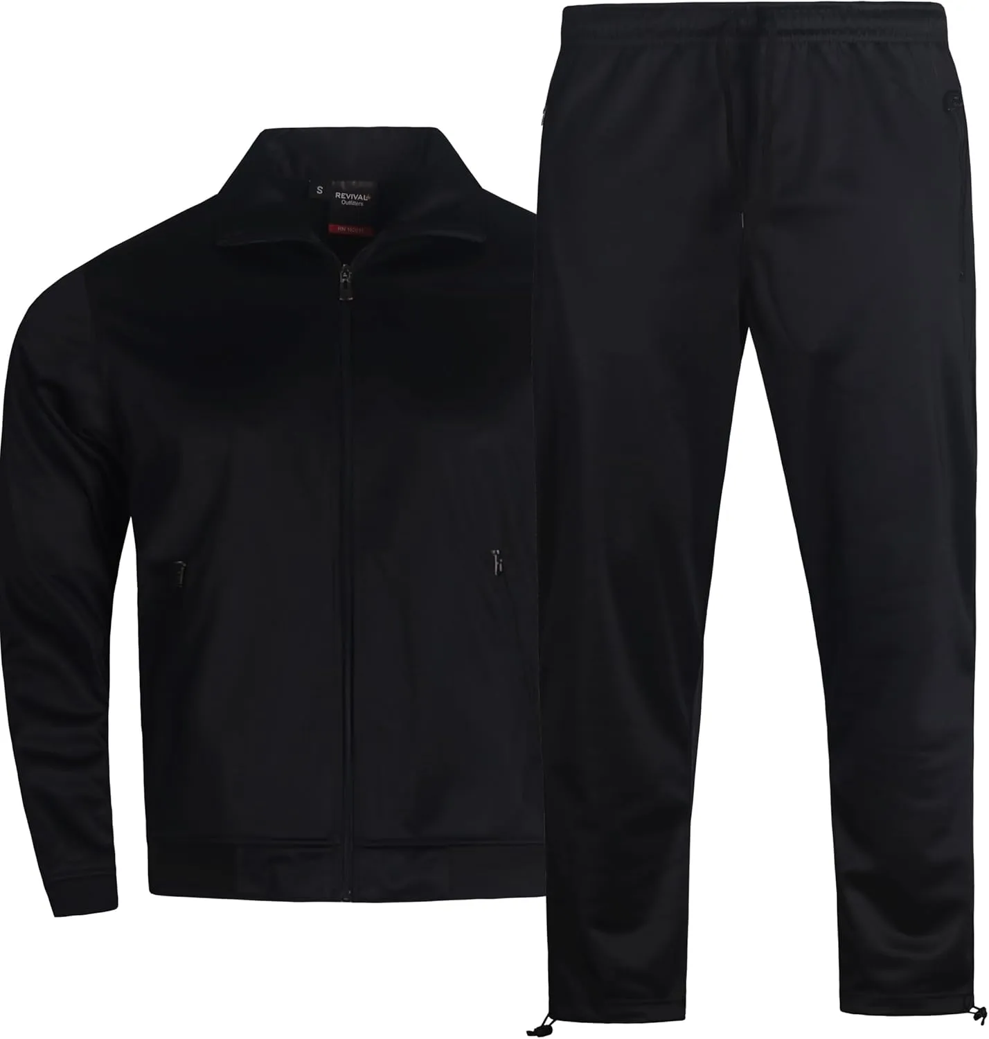 MEN'S CLASSIC OPEN BOTTOM SOLID ACTIVEWEAR JOGGING SPORTSWEAR TRACKSUIT S - 5X