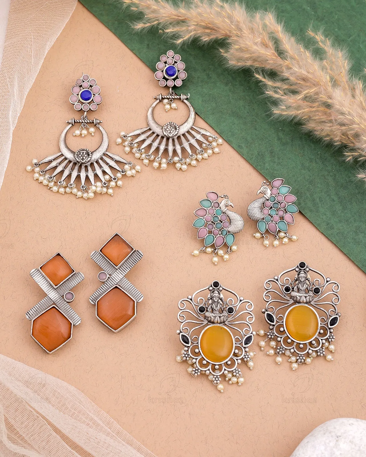 Minal Combo Earring Set - wxo