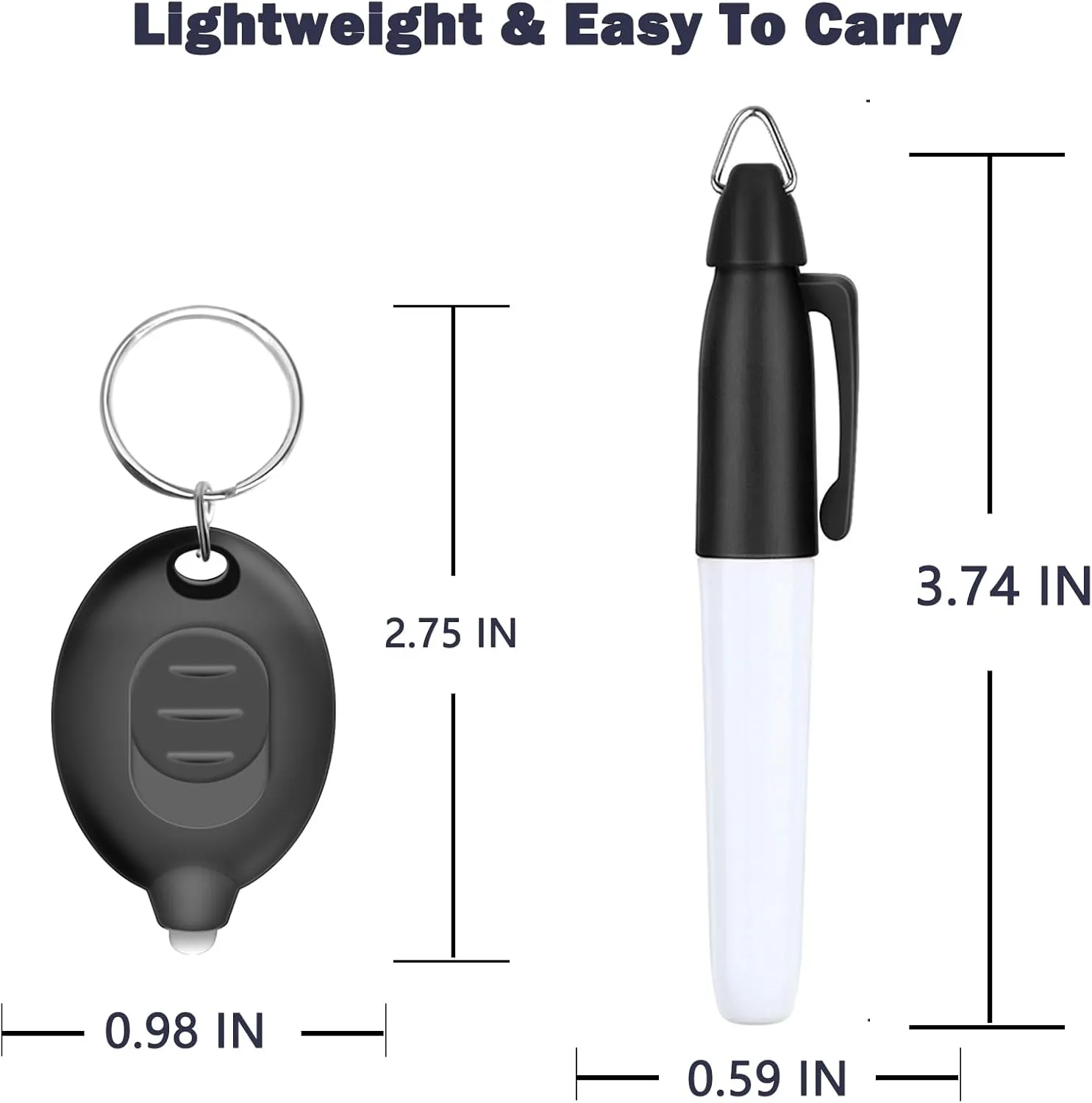 Mini LED Keychain Flashlights & Permanent Marker Pens, Badge Lights for Nurses 12 Lumen Battery Powered, Badge Reel Pen for Nurses Doctor Office Outdoor Gift (24PCS)