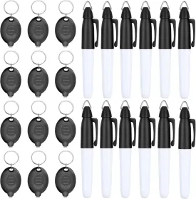 Mini LED Keychain Flashlights & Permanent Marker Pens, Badge Lights for Nurses 12 Lumen Battery Powered, Badge Reel Pen for Nurses Doctor Office Outdoor Gift (24PCS)