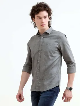 Misa trib floral printed dark gray shirt