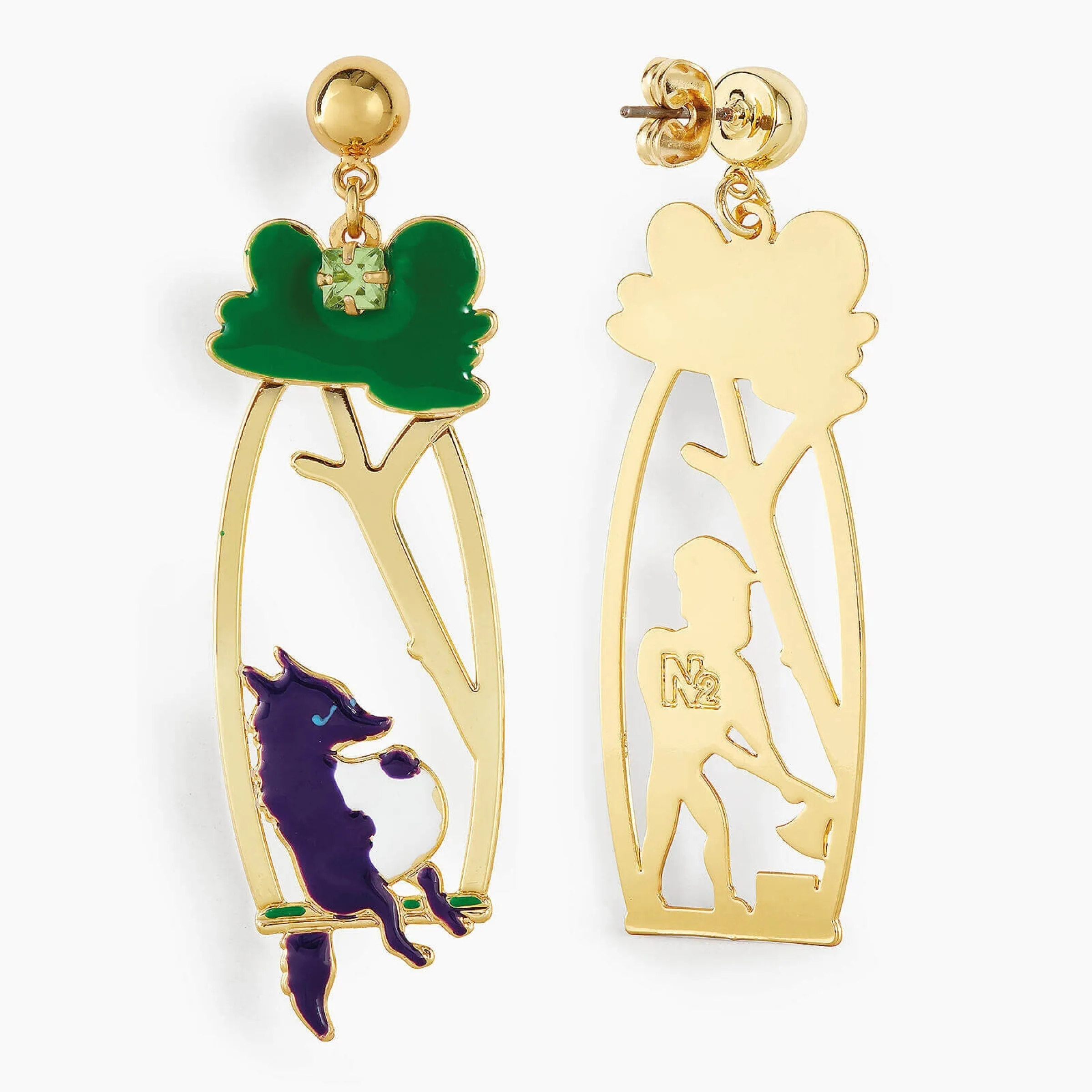 N2 - APBB110 Woodsman and Big Bad Wolf clip-on earrings