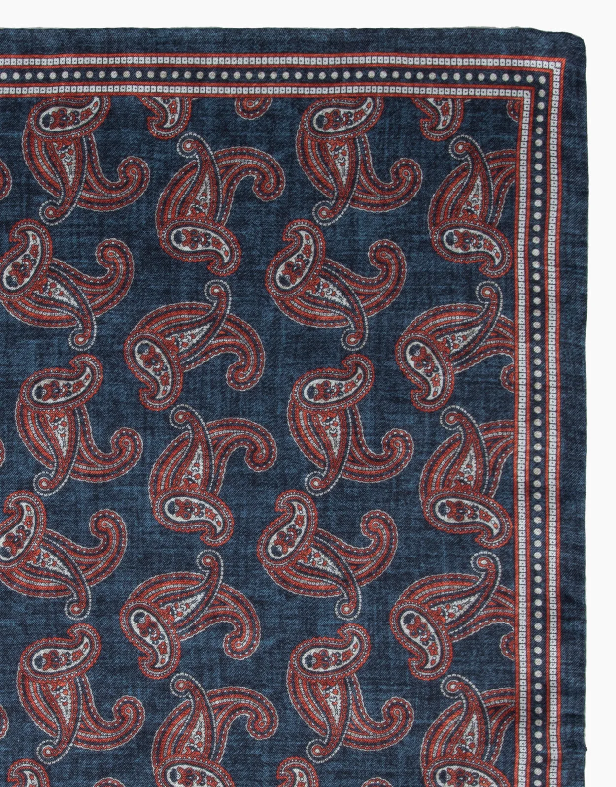 Navy & Red Paisley Pocket Square