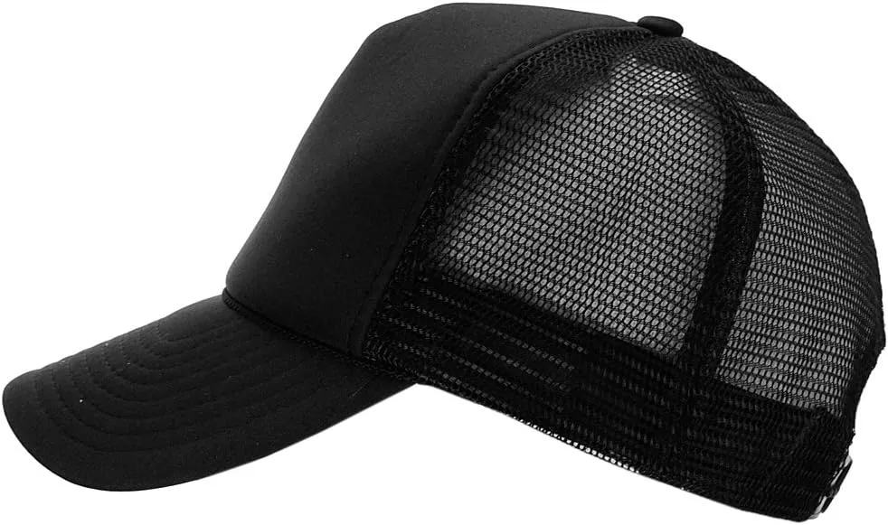 NYFASHION101 Blank Mesh Adjustable Snapback Cotton 6-Panel Trucker Hat Cap