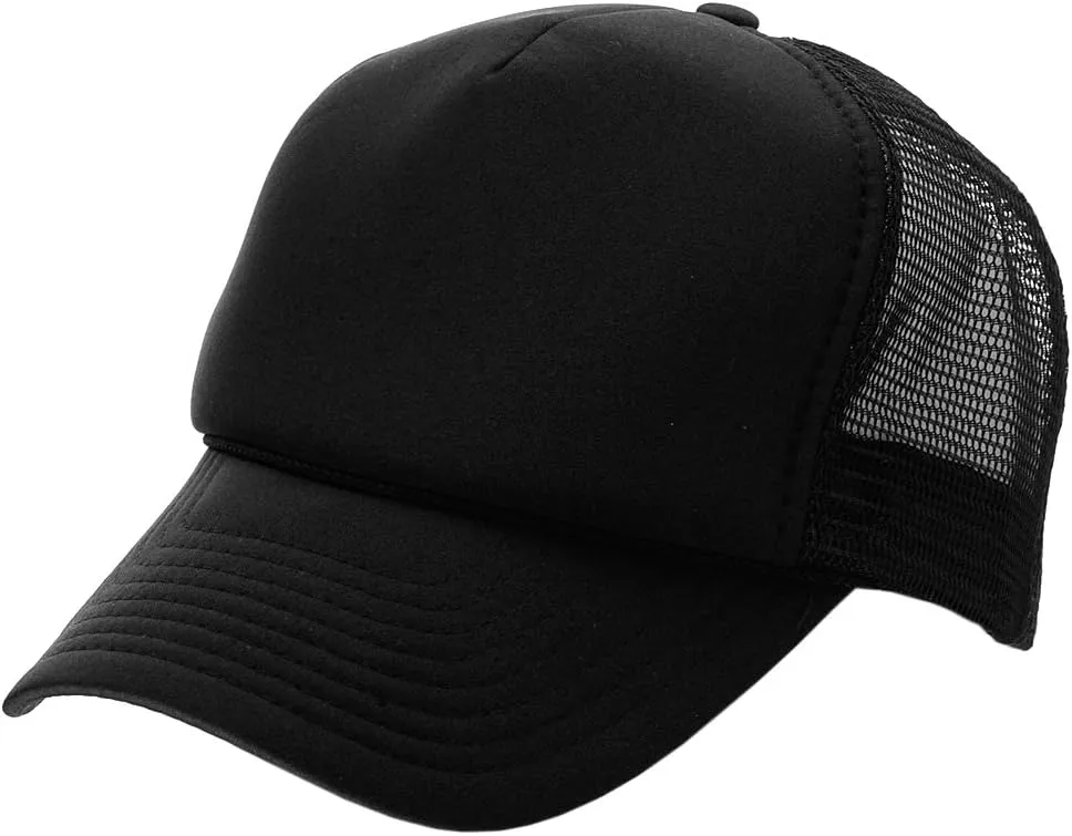 NYFASHION101 Blank Mesh Adjustable Snapback Cotton 6-Panel Trucker Hat Cap