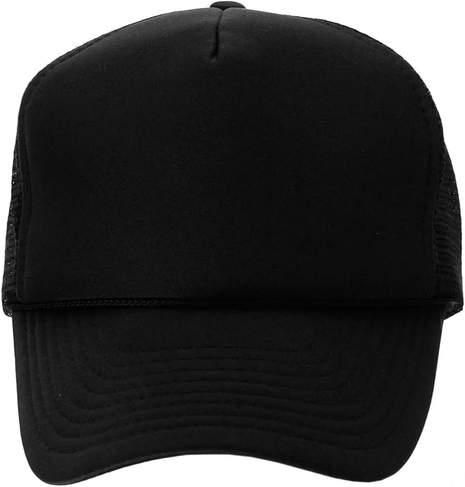 NYFASHION101 Blank Mesh Adjustable Snapback Cotton 6-Panel Trucker Hat Cap