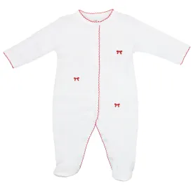 Petite Bow Embroidery Footie | Baby Girl