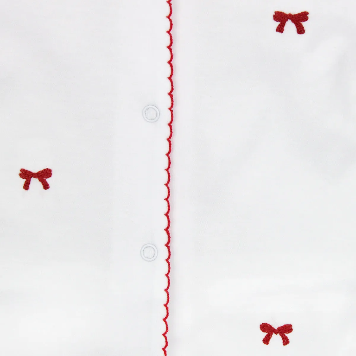 Petite Bow Embroidery Footie | Baby Girl