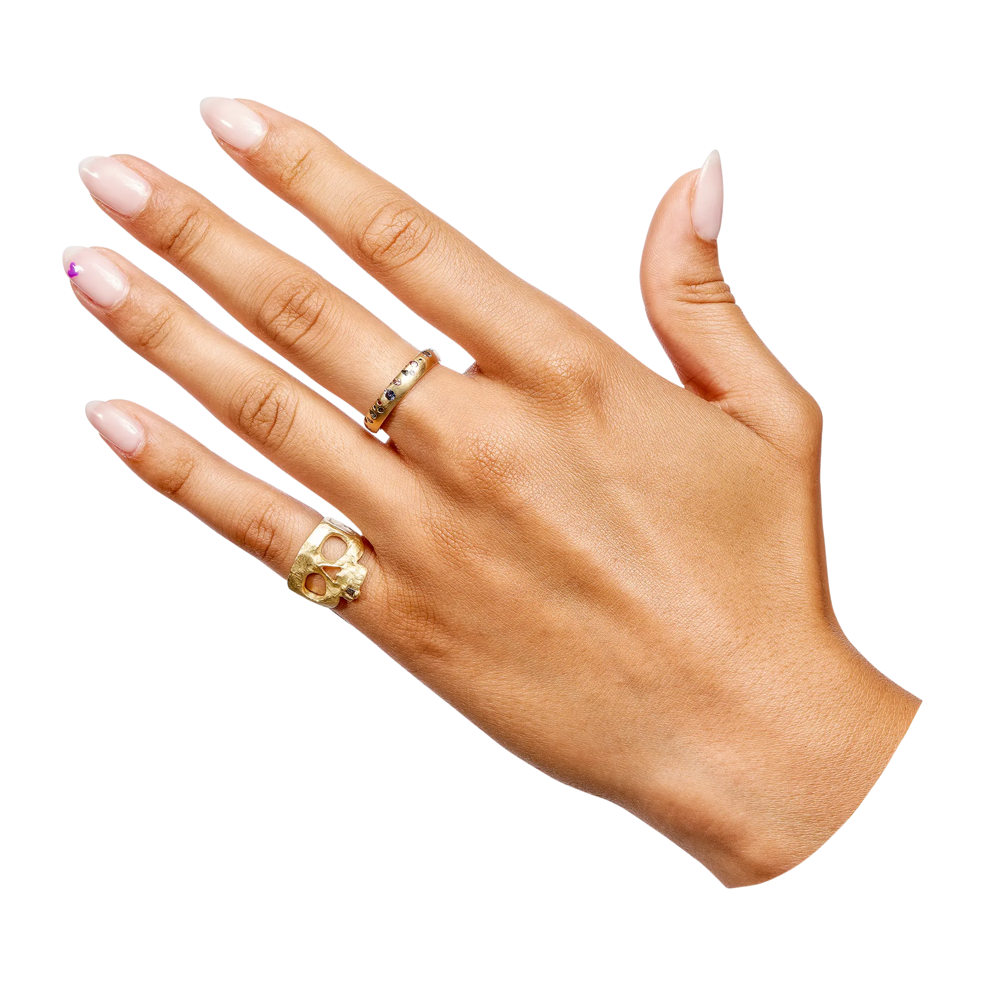 Pink & Black Confetti Ring - Size 8 - 11215