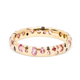 Pink & Black Confetti Ring - Size 8 - 11215