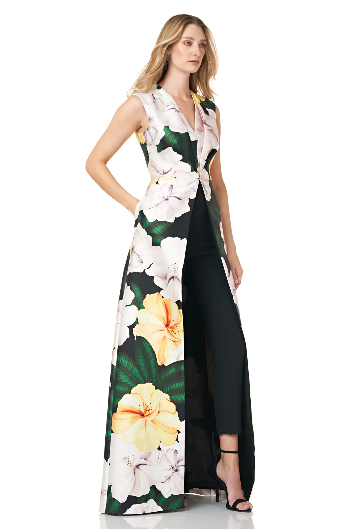 Sure! Optimized Title: Stylish Printed Walk Through Sleeveless Jumpsuit