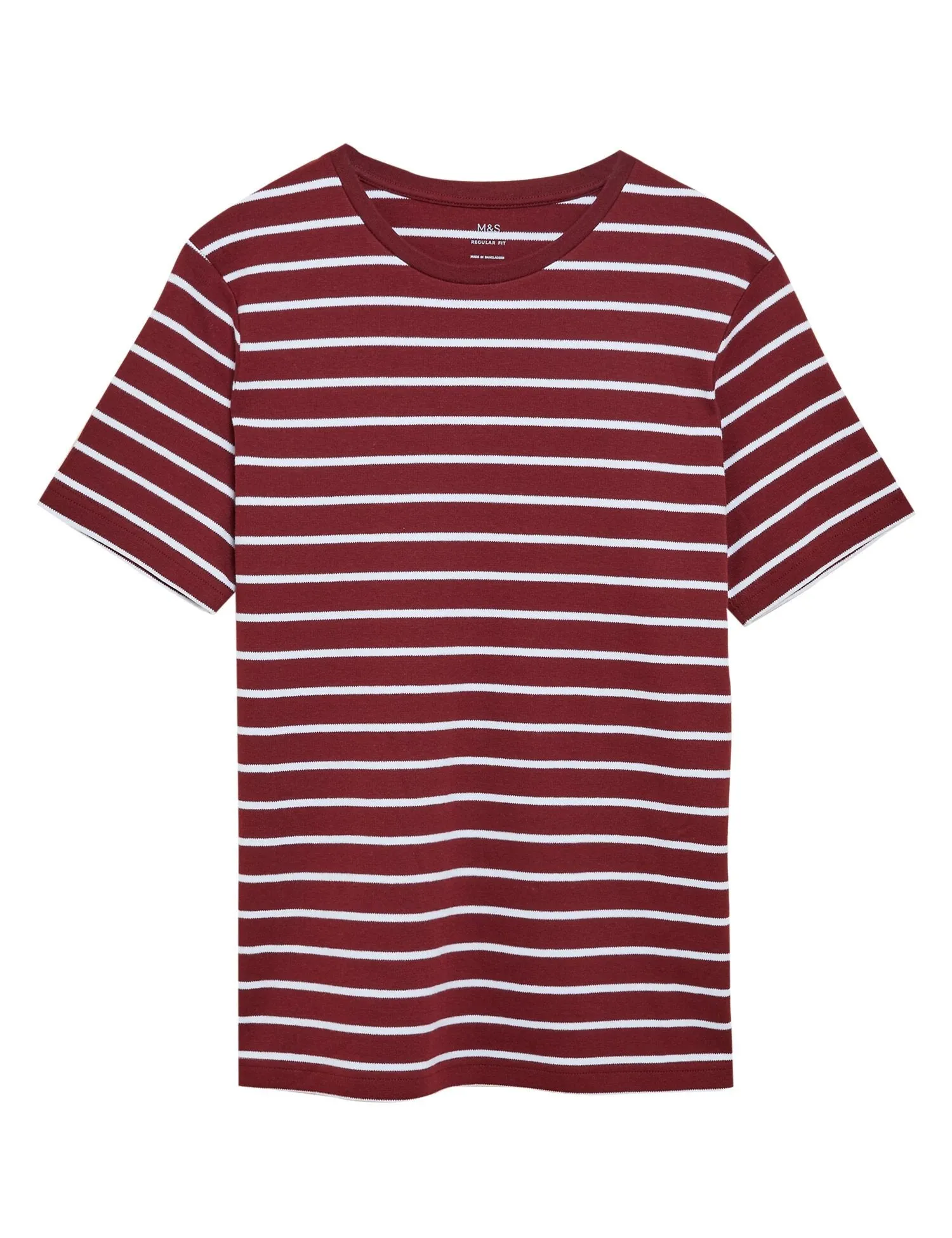 Pure Cotton Double Knit Striped T-Shirt