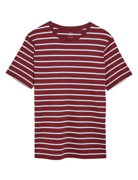 Pure Cotton Double Knit Striped T-Shirt