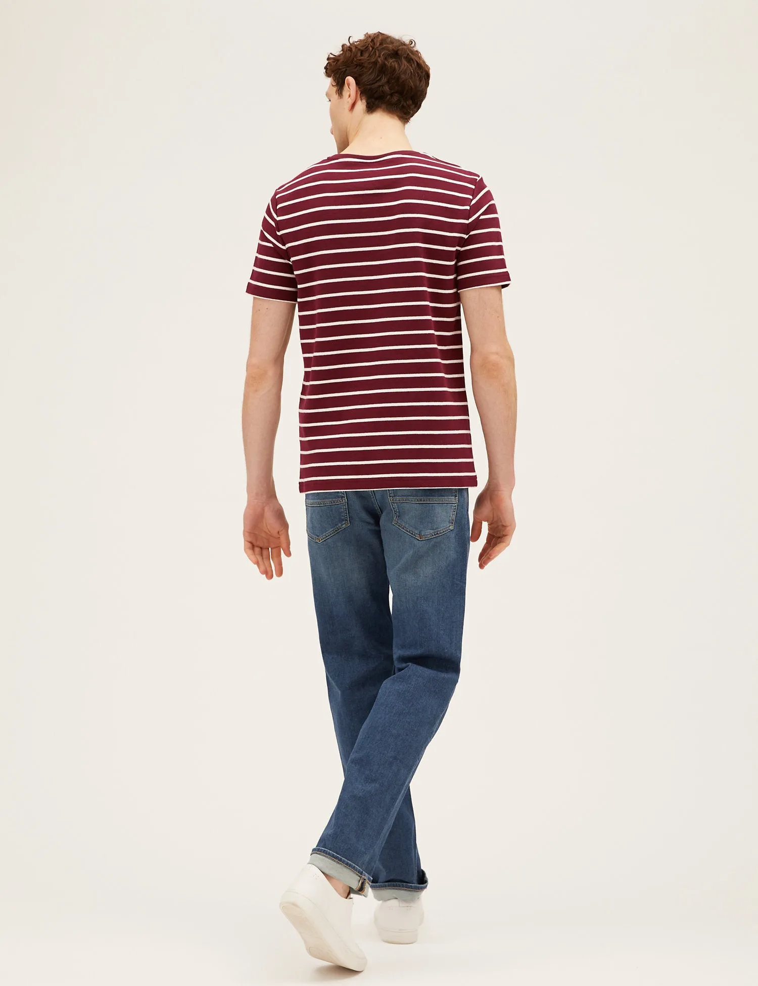 Pure Cotton Double Knit Striped T-Shirt