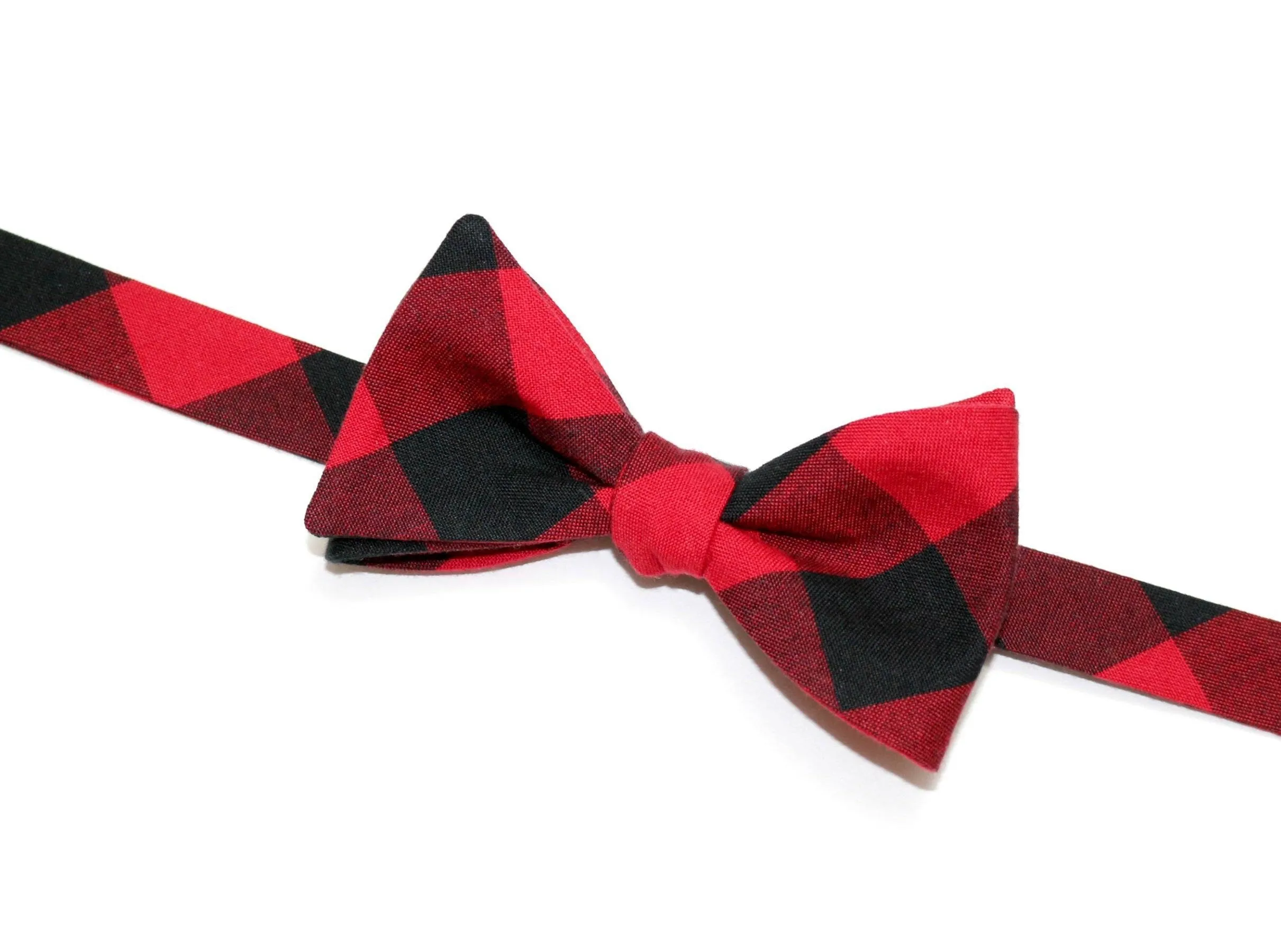 Red & Black Buffalo Plaid Bow Tie