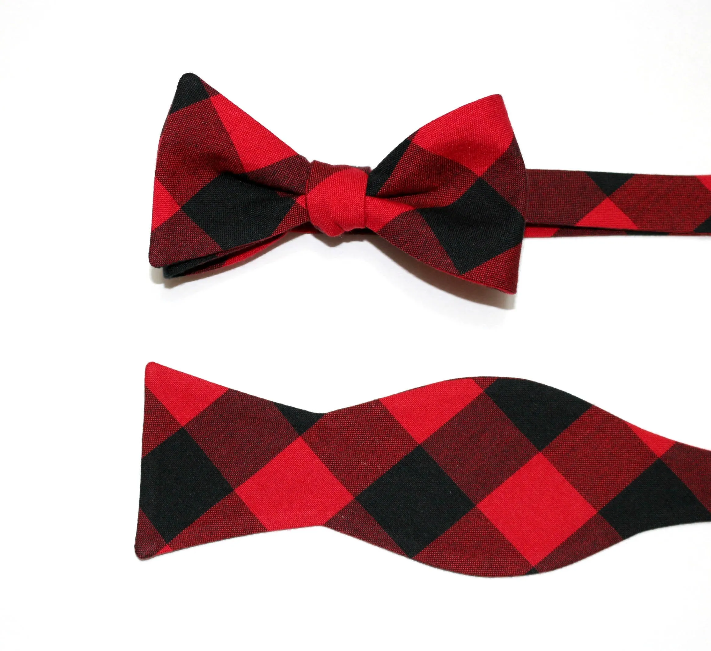 Red & Black Buffalo Plaid Bow Tie