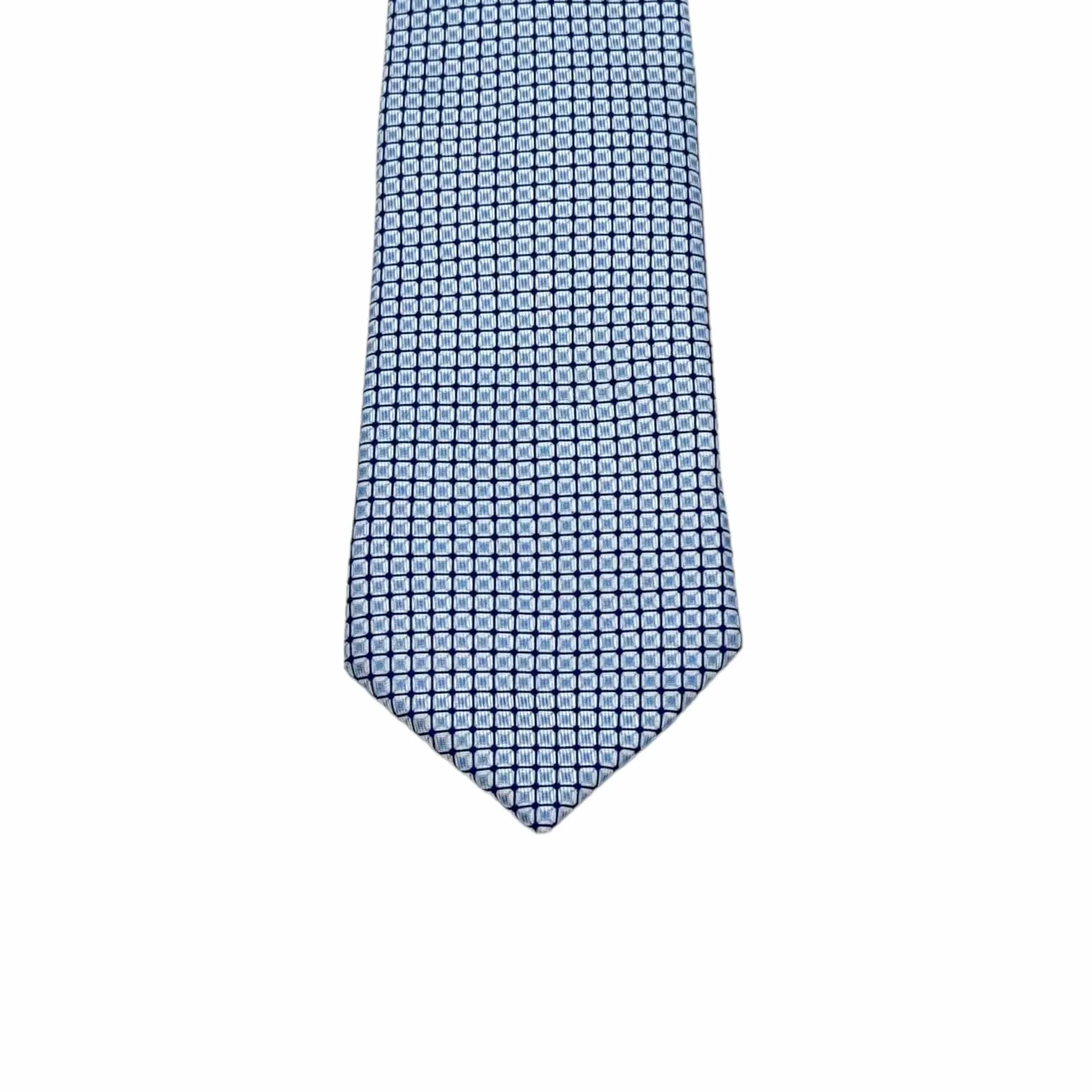 REISS Mini Medallion Pattern Silk Blend Tie - Light & Dark Blue