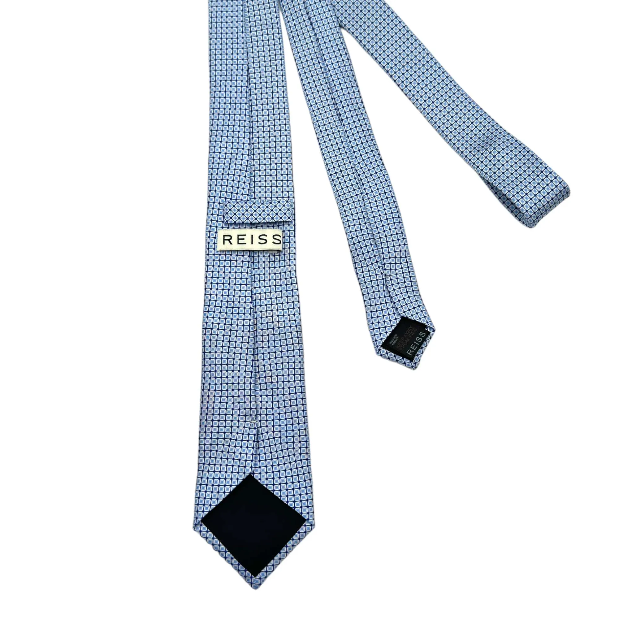 REISS Mini Medallion Pattern Silk Blend Tie - Light & Dark Blue