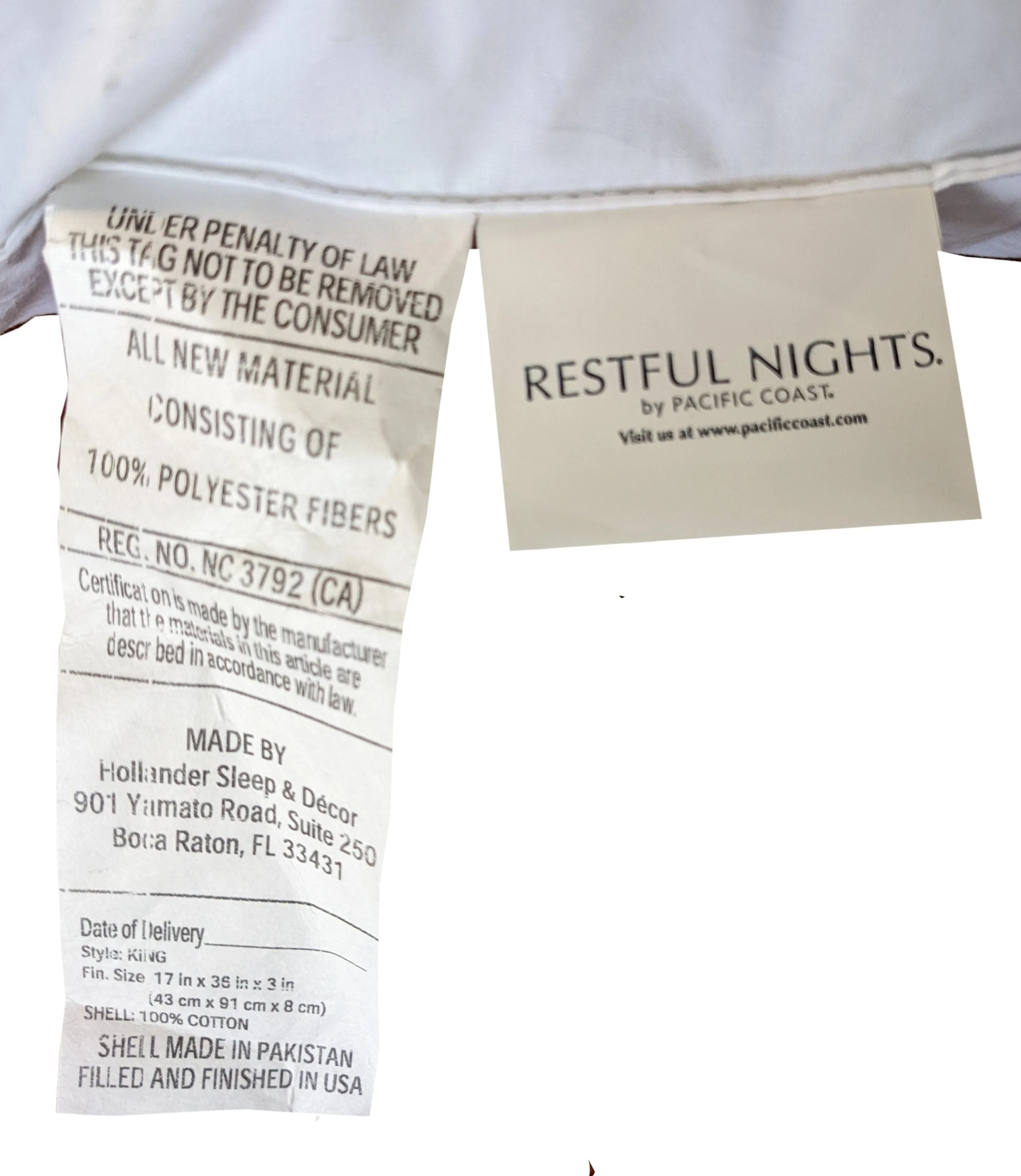 Restful Nights Superside Gussetted Polyester Pillow | Made in USA