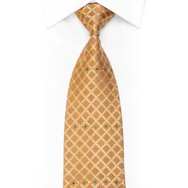 Rhinestone Silk Tie Checked On Gold