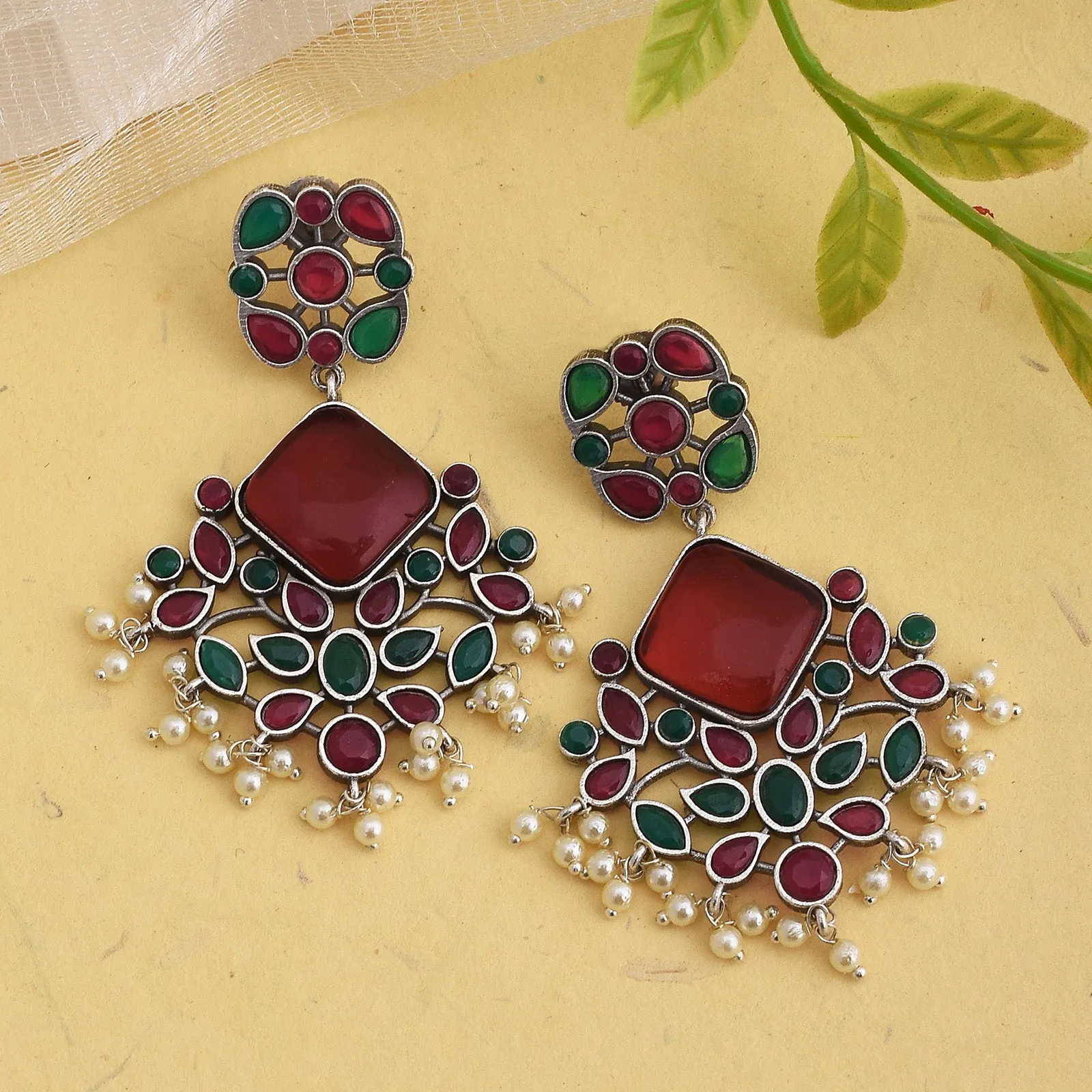 Rubina Floral Dangler Earrings