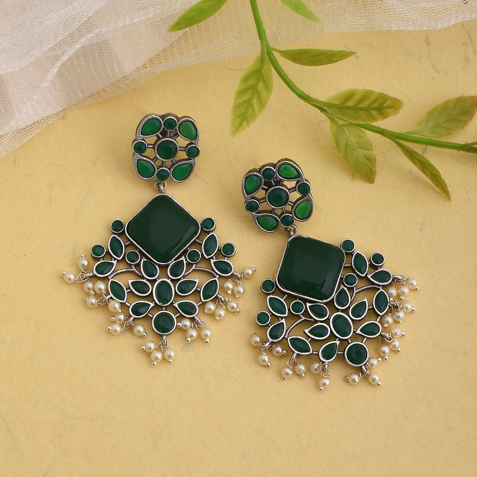 Rubina Floral Dangler Earrings