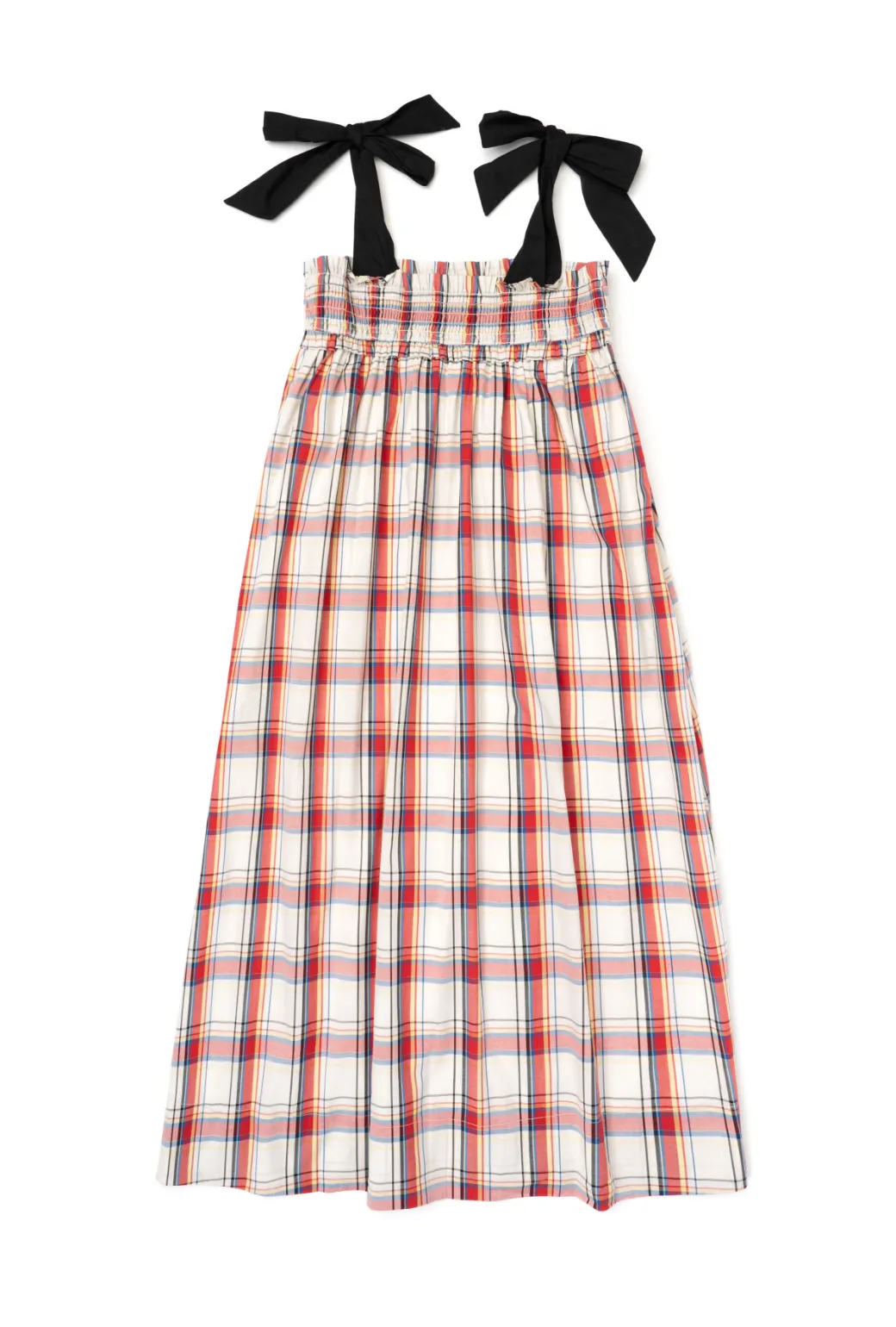SAMPLE - BURU x Sabrina Tie Top MIDI Dress - Primary Plaid
