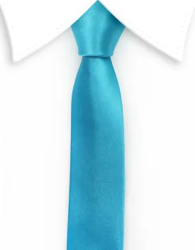 Satin Turquoise Skinny Tie