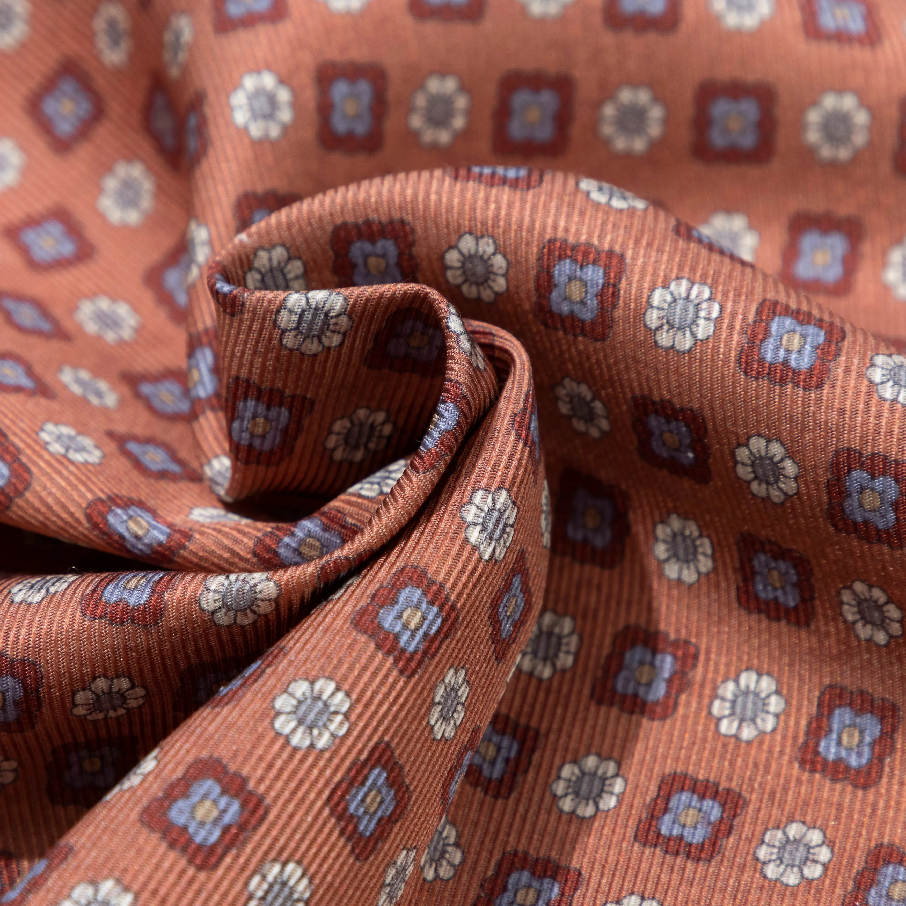 Silk Deer/Floral Medallion Double Face Pocket Square