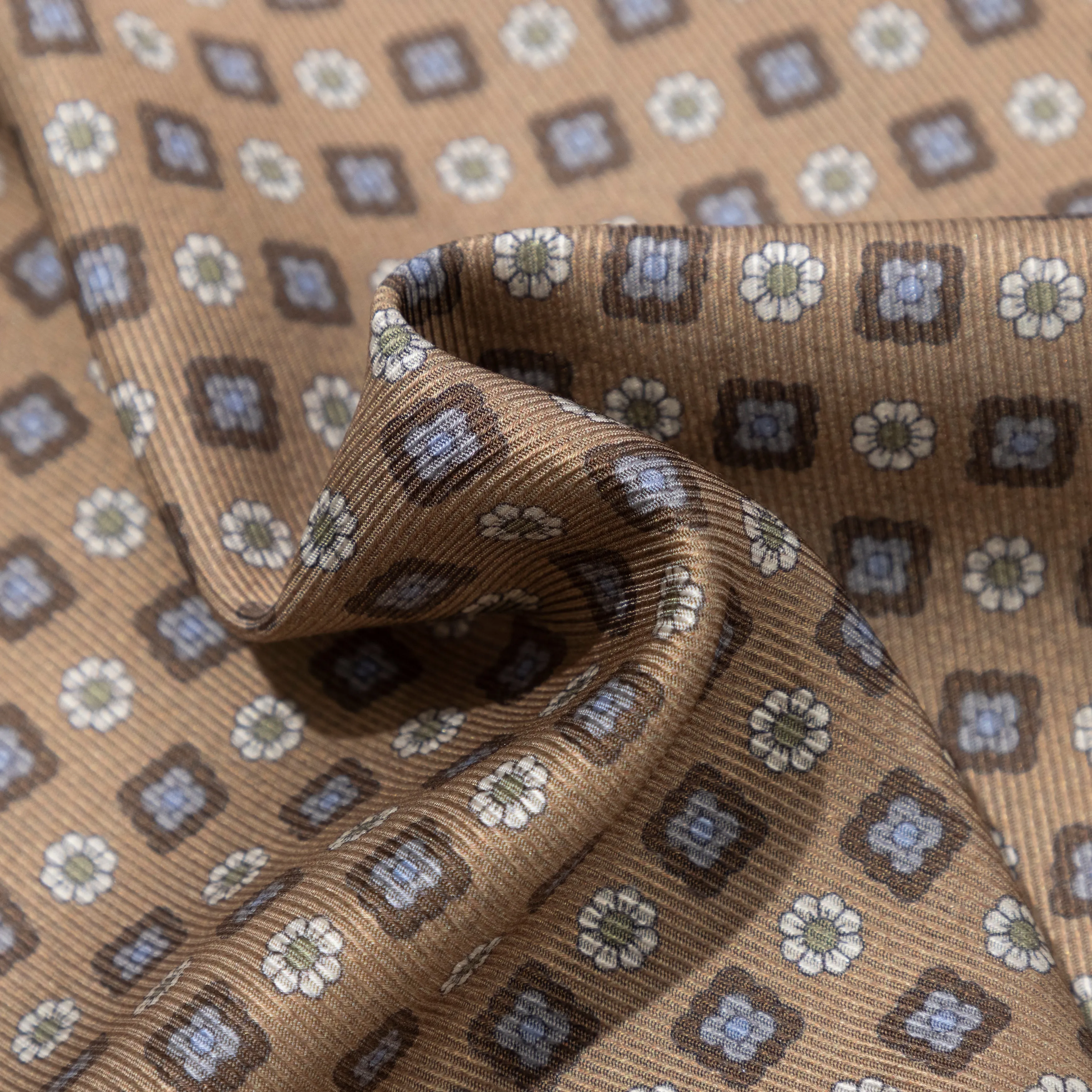 Silk Deer/Floral Medallion Double Face Pocket Square